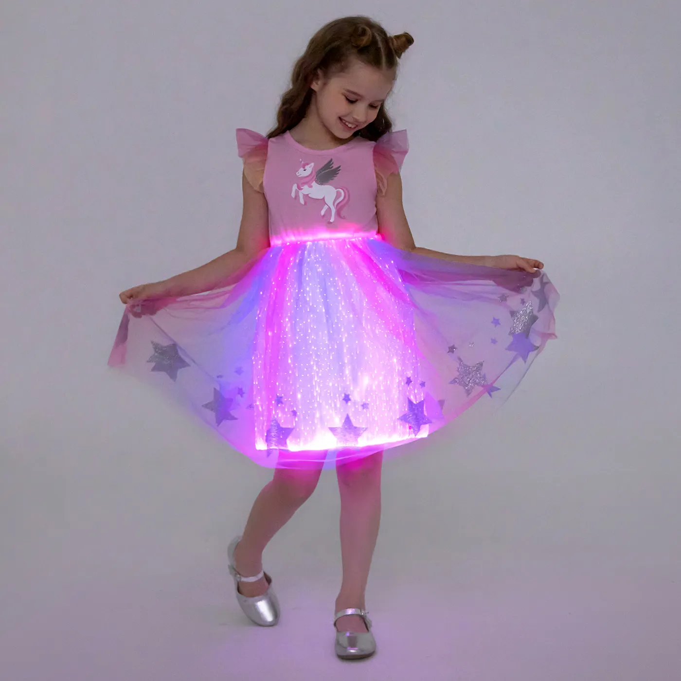 Go-Glow Illuminating Unicorn Dress With Light Up Skirt Including Controller (Built-In Battery) Multi-color image 5