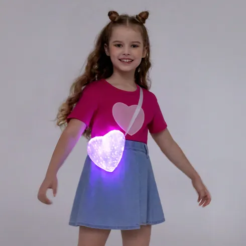 Go-Glow Illuminating T-shirt with Removable Light Up Heart-Shaped Bag Including Controller (Built-In Battery) Hot Pink big image 6