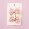 2-pack Toddler/Kid Pink Pearl Bow Pair Clip  image 3