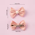 2-pack Toddler/Kid Pink Pearl Bow Pair Clip  image 5