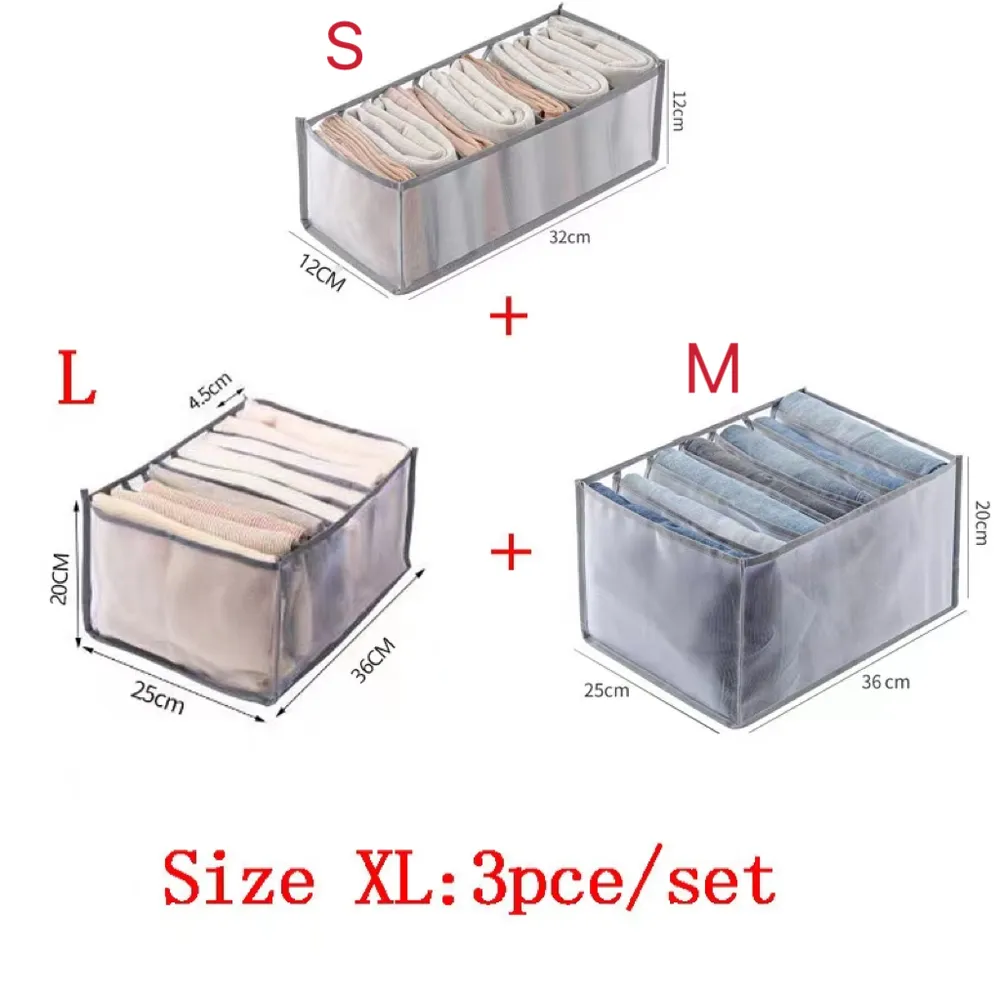 1pc/3pcs Foldable Drawer Organizers Mesh Divider Organizers Collapsible Closet Clothes Organizer Storage Box for Jeans T-shirt Socks Leggings big image 8