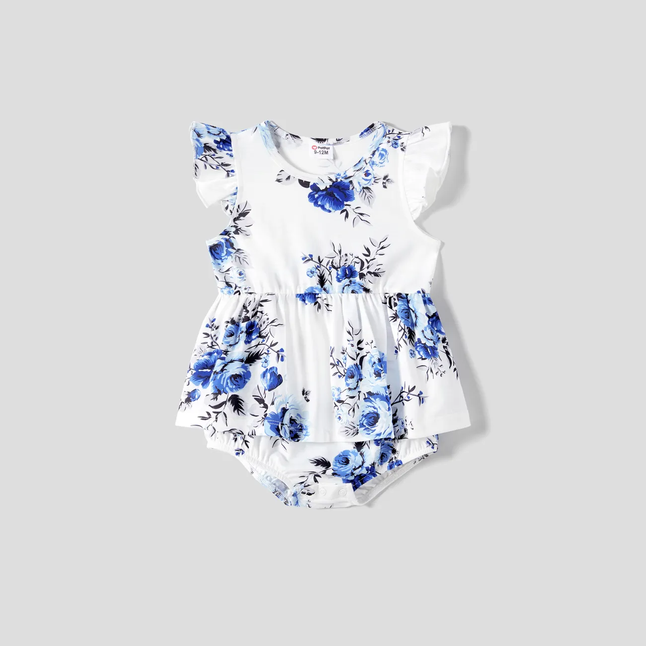Family Matching Allover Floral Print  Dresses and Short-sleeve Colorblock T-shirts Sets  big image 1