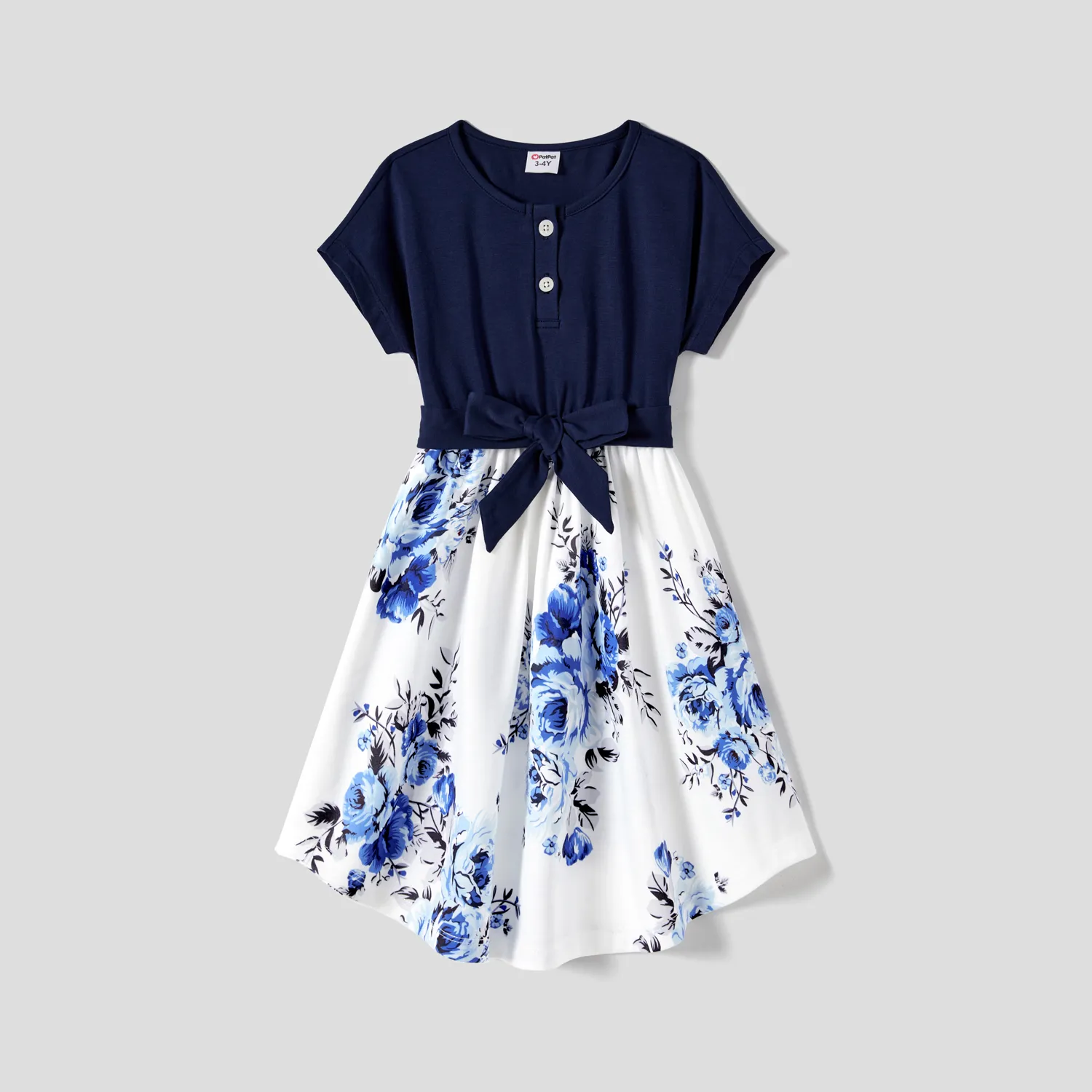 

Family Matching Allover Floral Print Dresses and Short-sleeve Colorblock T-shirts Sets