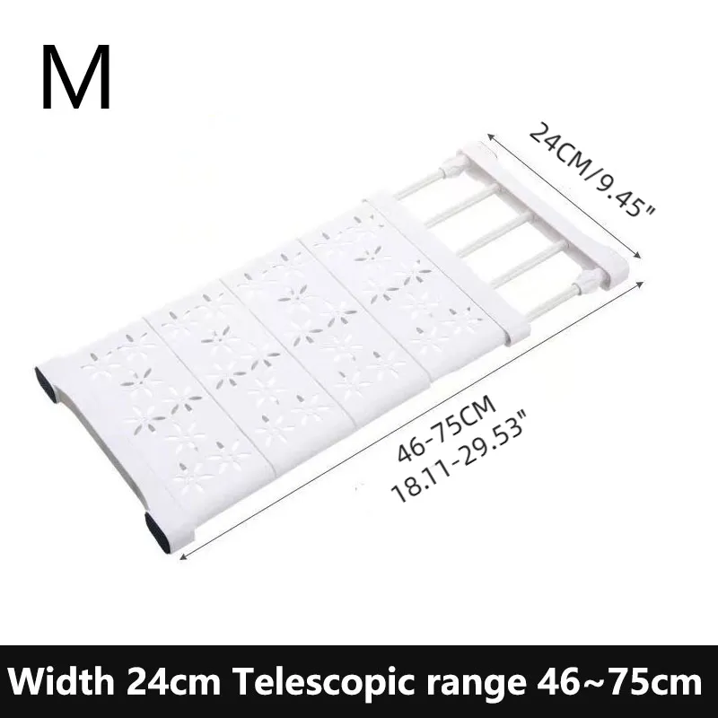 Adjustable Shelves Closet Wardrobe Organizers Storage Shelves Wall Mounted Telescopic Racks big image 6