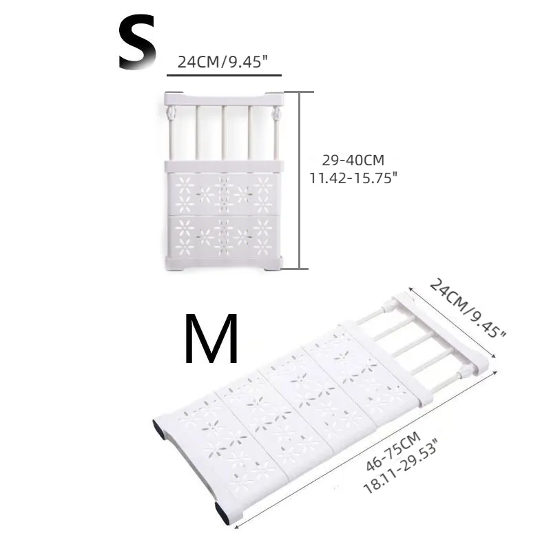 Adjustable Shelves Closet Wardrobe Organizers Storage Shelves Wall Mounted Telescopic Racks  image 1