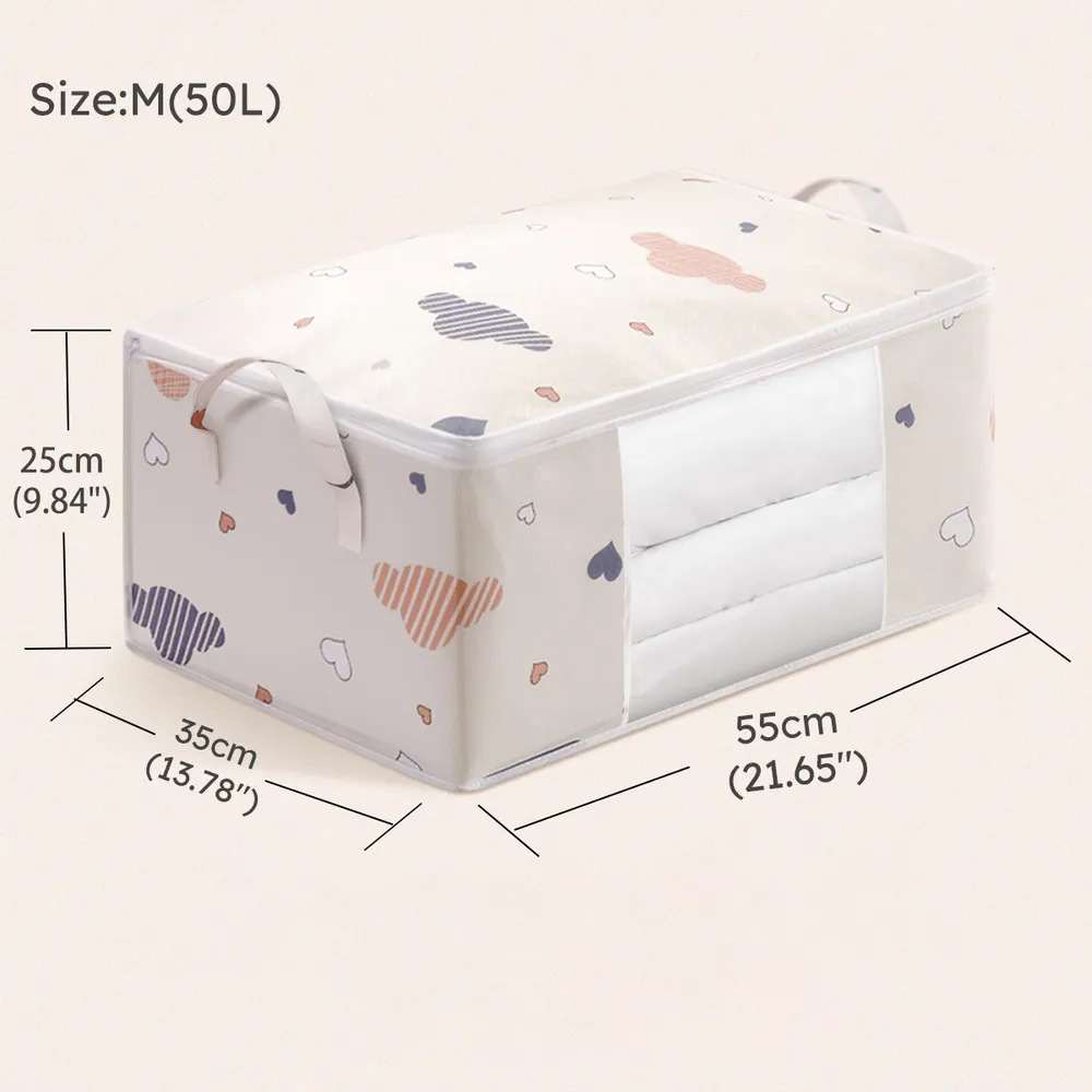 Large Capacity Clothes Quilt Storage Bag Organizer with Handle Clear Window Sturdy Zipper for Comforters Blankets Bedding Clothes  big image 7