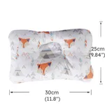 100% Cotton Baby Pillow Newborn Baby Anti Flat Head Baby Sleep Pillow Baby Bedding Sleep Positioner Support Pillow (25*19 cm/9.84*7.48inch  0-12 months) Orange red