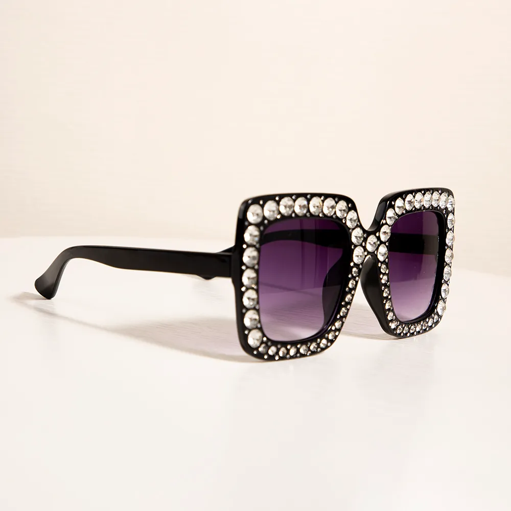 Kid Fashion Geometric Frame Rhinestones Sunglasses big image 3