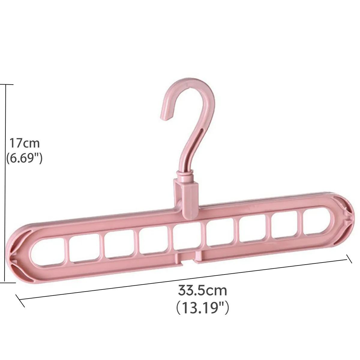 Magic Multi-Port Hangers Multifunction Space Saving Plastic Clothes Rack Drying Hanger Storage Rack Pink