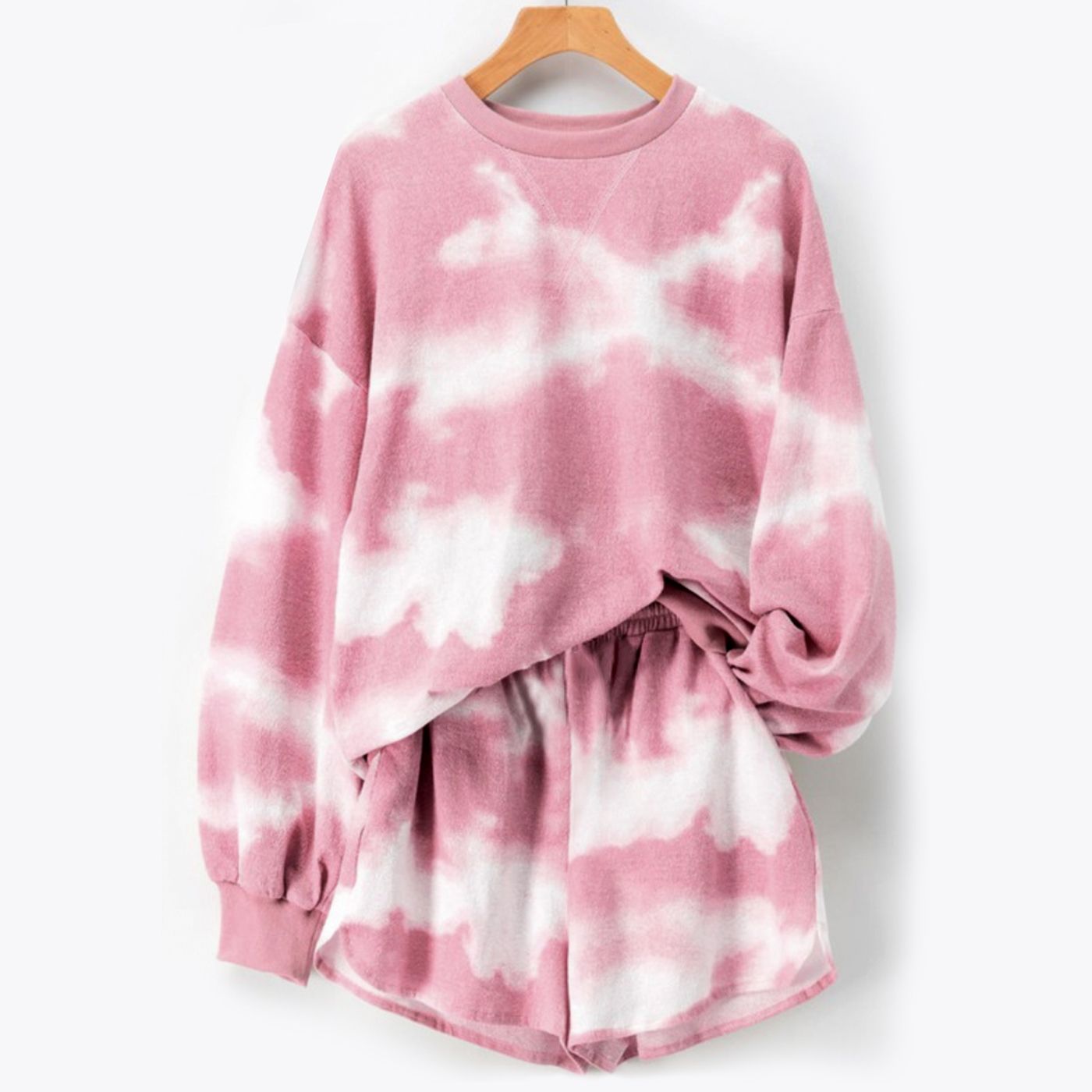 

2pcs Toddler Girl Tie Dye Long-sleeve Top and Shorts Set