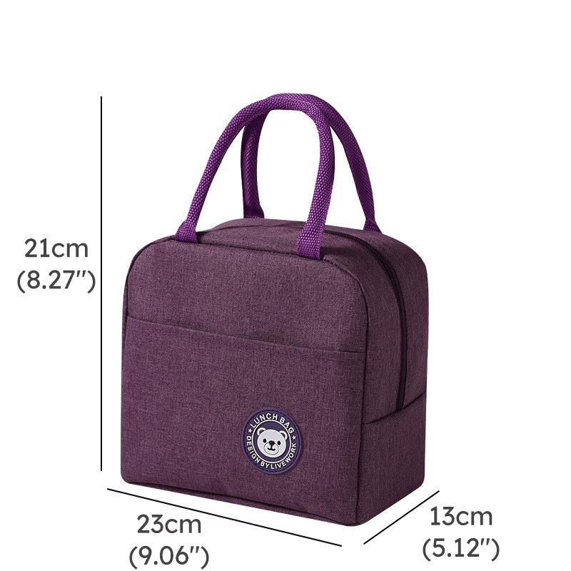 Functional Pattern Waterproof Lunch Box Portable Insulated Canvas Lunch Bag Food Picnic Lunch Bag Ki