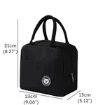 Functional Pattern Waterproof Lunch Box Portable Insulated Canvas Lunch Bag Food Picnic Lunch Bag Kids Women Black