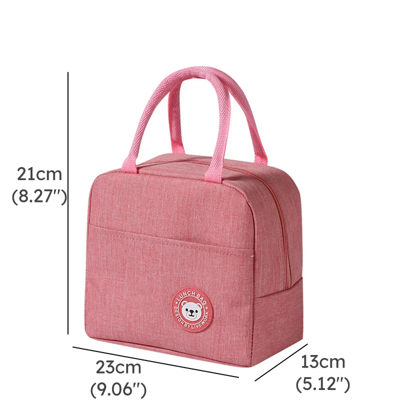 

Functional Pattern Waterproof Lunch Box Portable Insulated Canvas Lunch Bag Food Picnic Lunch Bag Kids Women