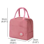 Functional Pattern Waterproof Lunch Box Portable Insulated Canvas Lunch Bag Food Picnic Lunch Bag Kids Women Pink
