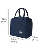 Functional Pattern Waterproof Lunch Box Portable Insulated Canvas Lunch Bag Food Picnic Lunch Bag Kids Women Dark Blue