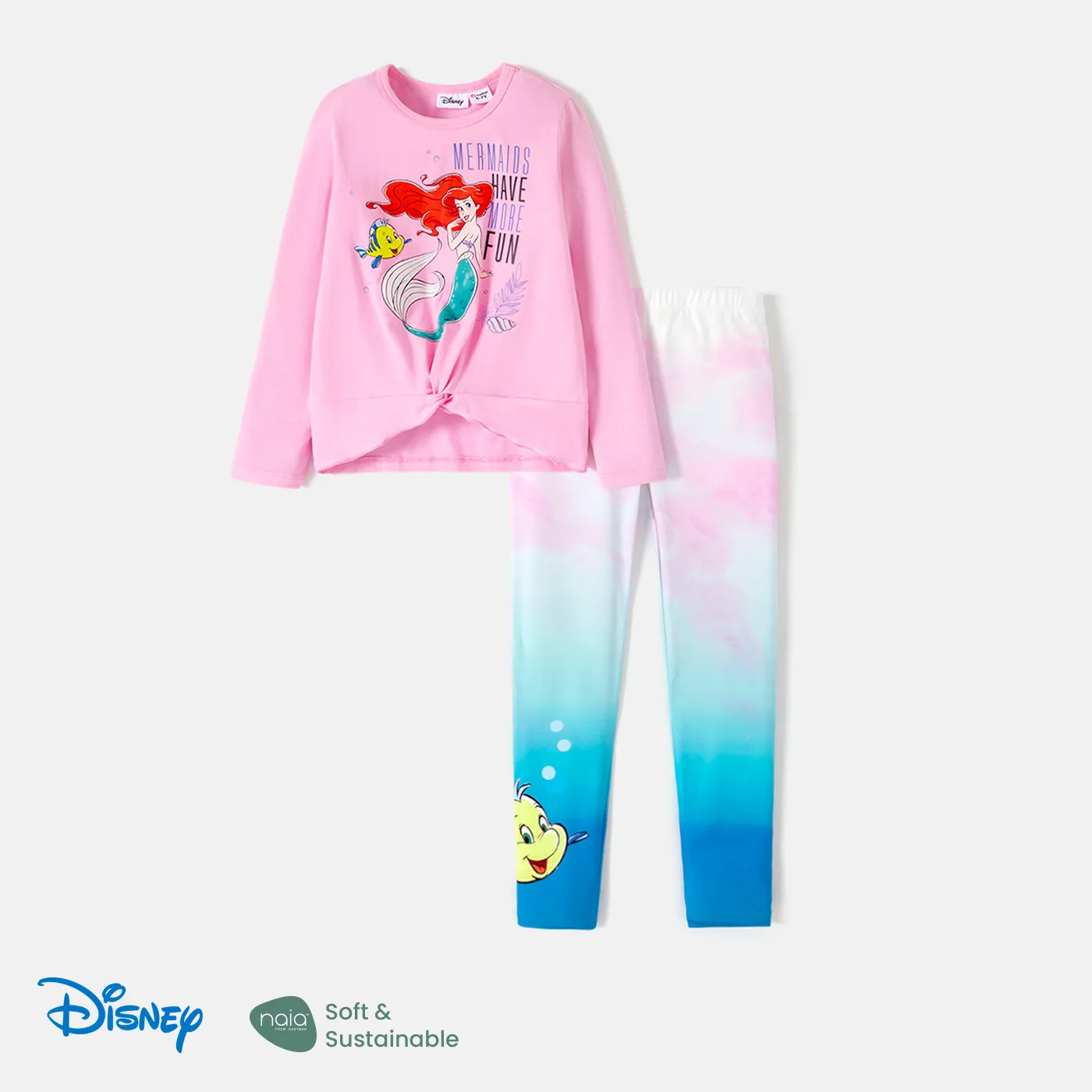 Disney Princess Kid Girl 2pcs Naia™ Character Print Long-sleeve Pullover and Leggings Set  Pink