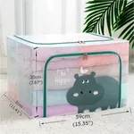22L Clothes Storage Steel Frame Storage Box Plastic Transparent Sturdy Stackable Storage Bins for Closet Clothes Quilt Toys Green