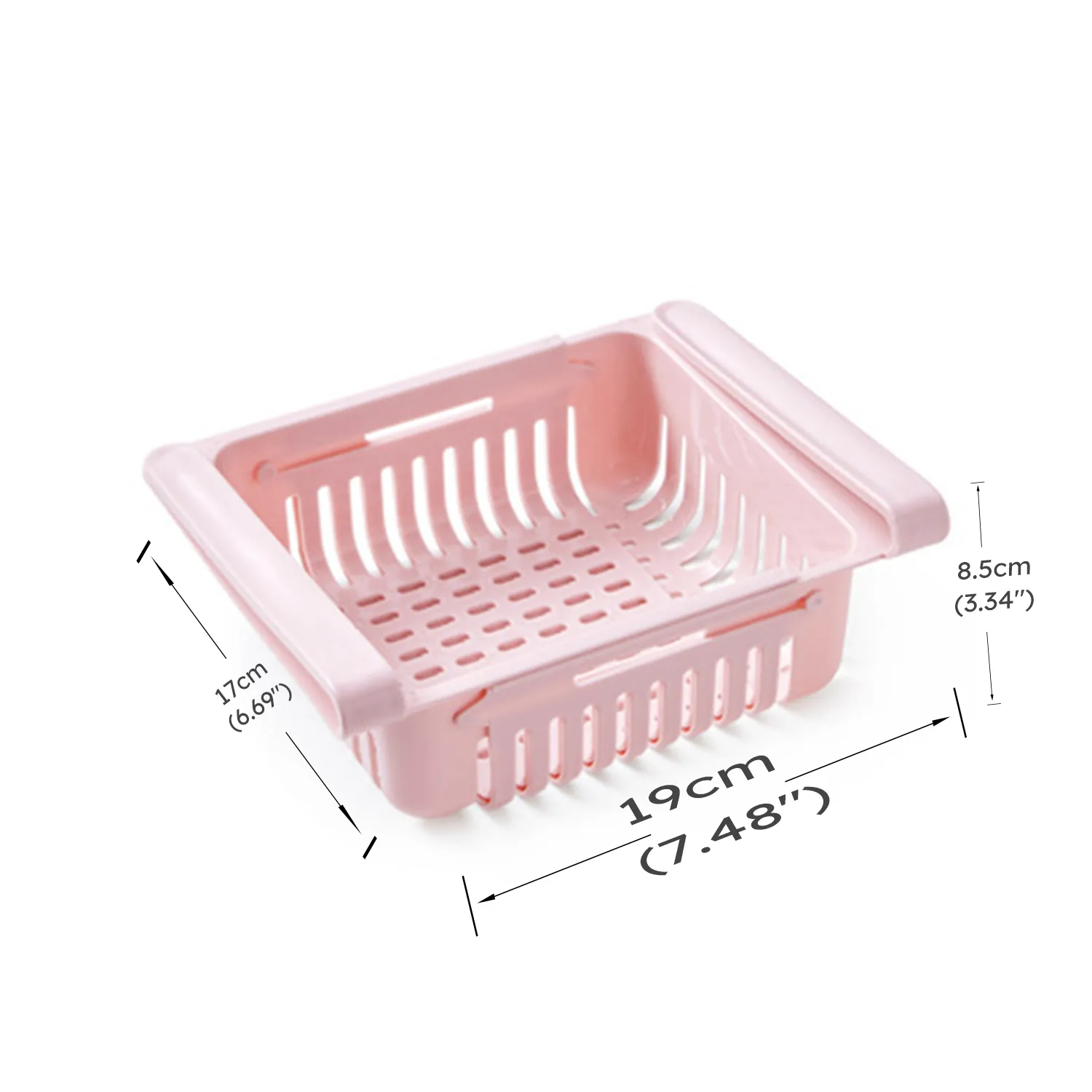 Retractable Fridge Drawer Organizer Pull-out Refrigerator Drawer Organizer Bins Fridge Accessories Pink