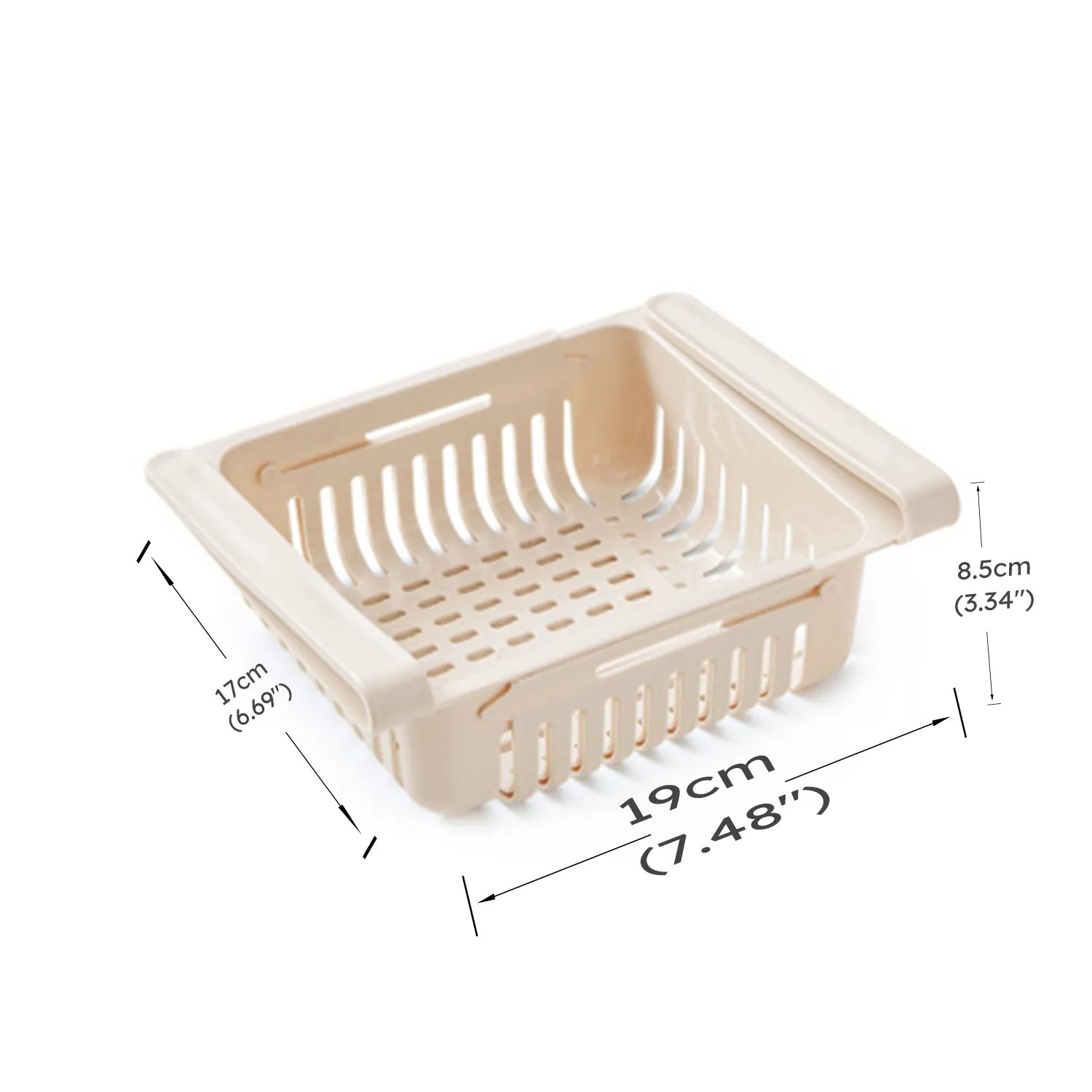 Retractable Fridge Drawer Organizer Pull-out Refrigerator Drawer Organizer Bins Fridge Accessories Apricot