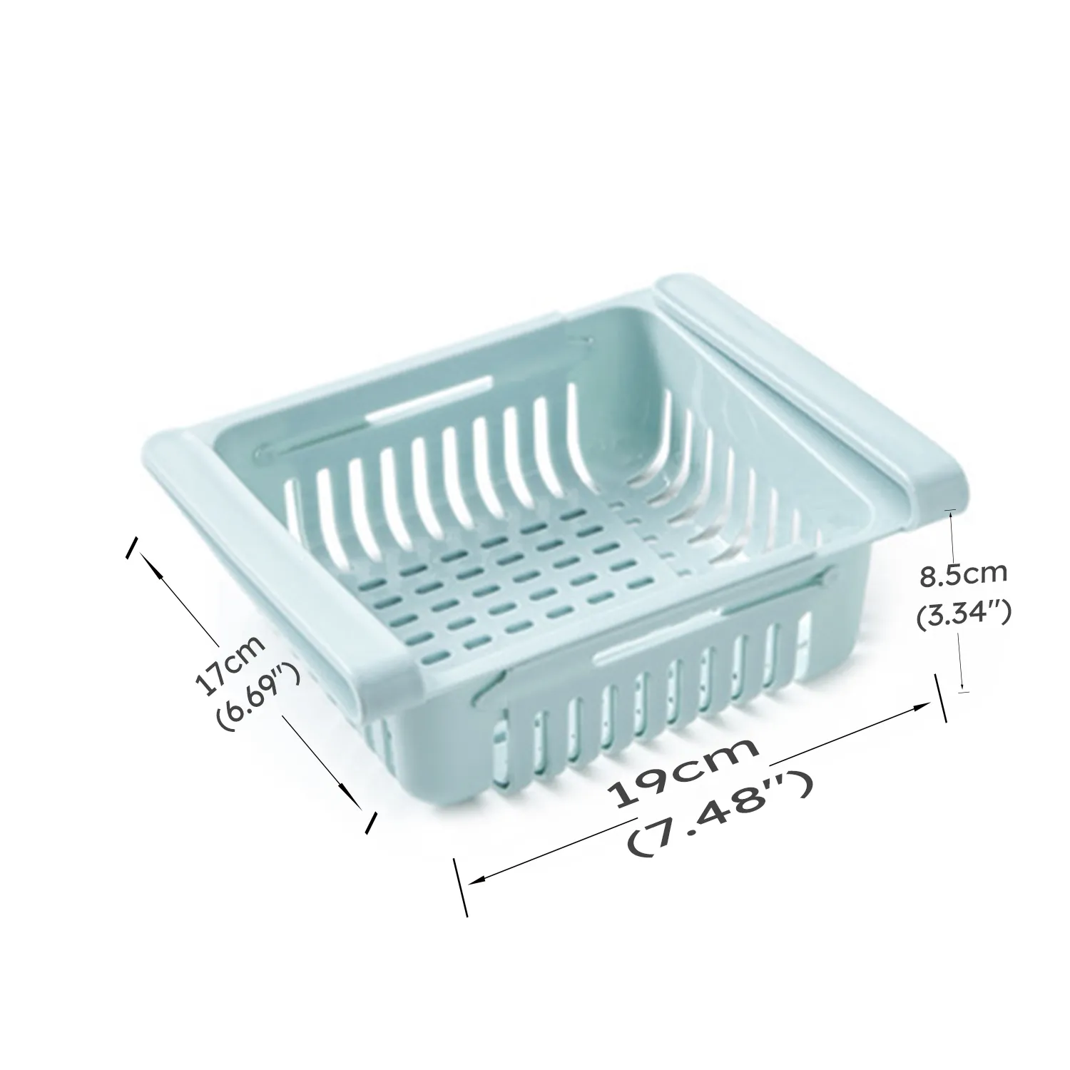 Retractable Fridge Drawer Organizer Pull-out Refrigerator Drawer Organizer Bins Fridge Accessories Blue