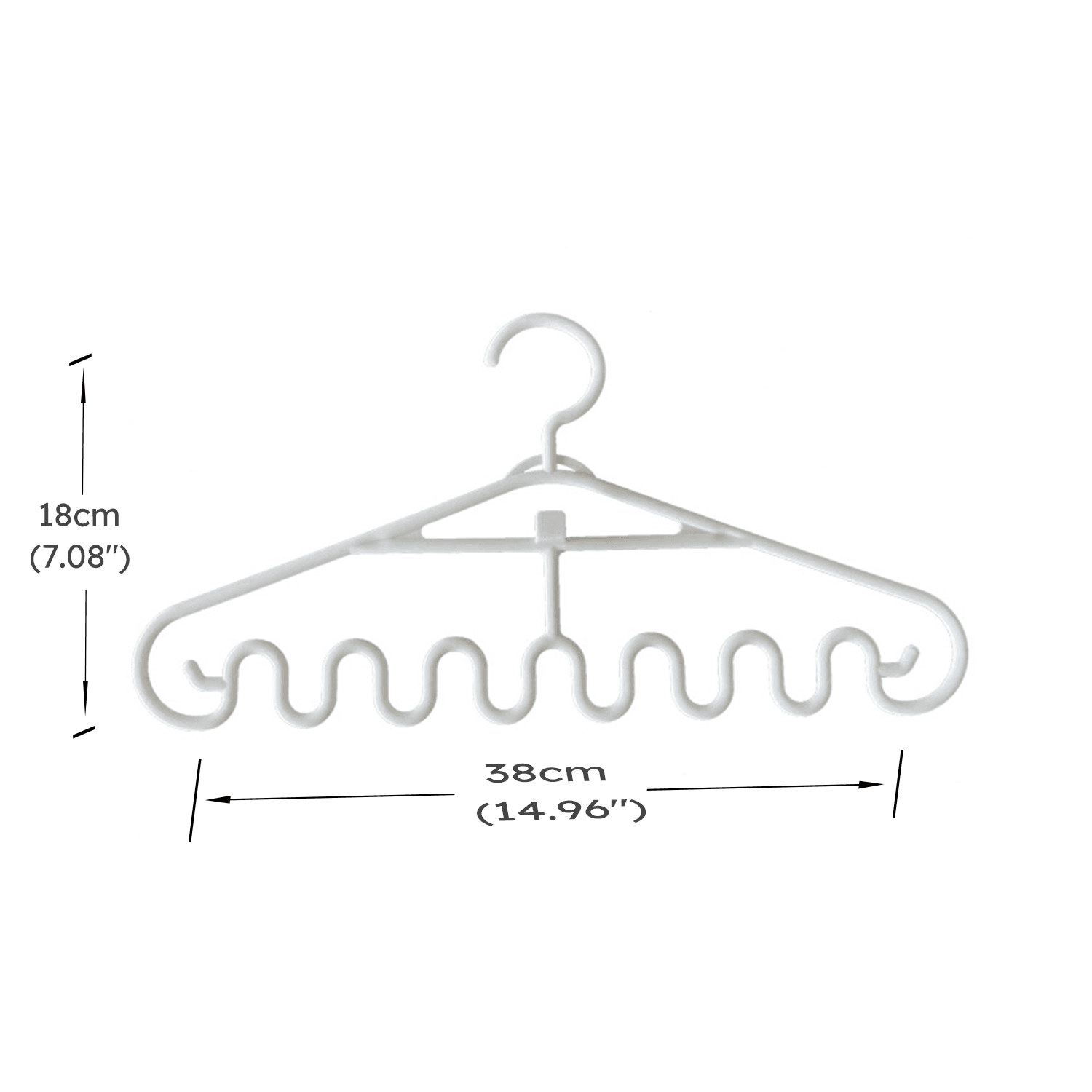 3-pack Wave Hangers Non-Slip Plastic Multifunction Hanging Drying Rack For Ties Scarfs Clothes Bags