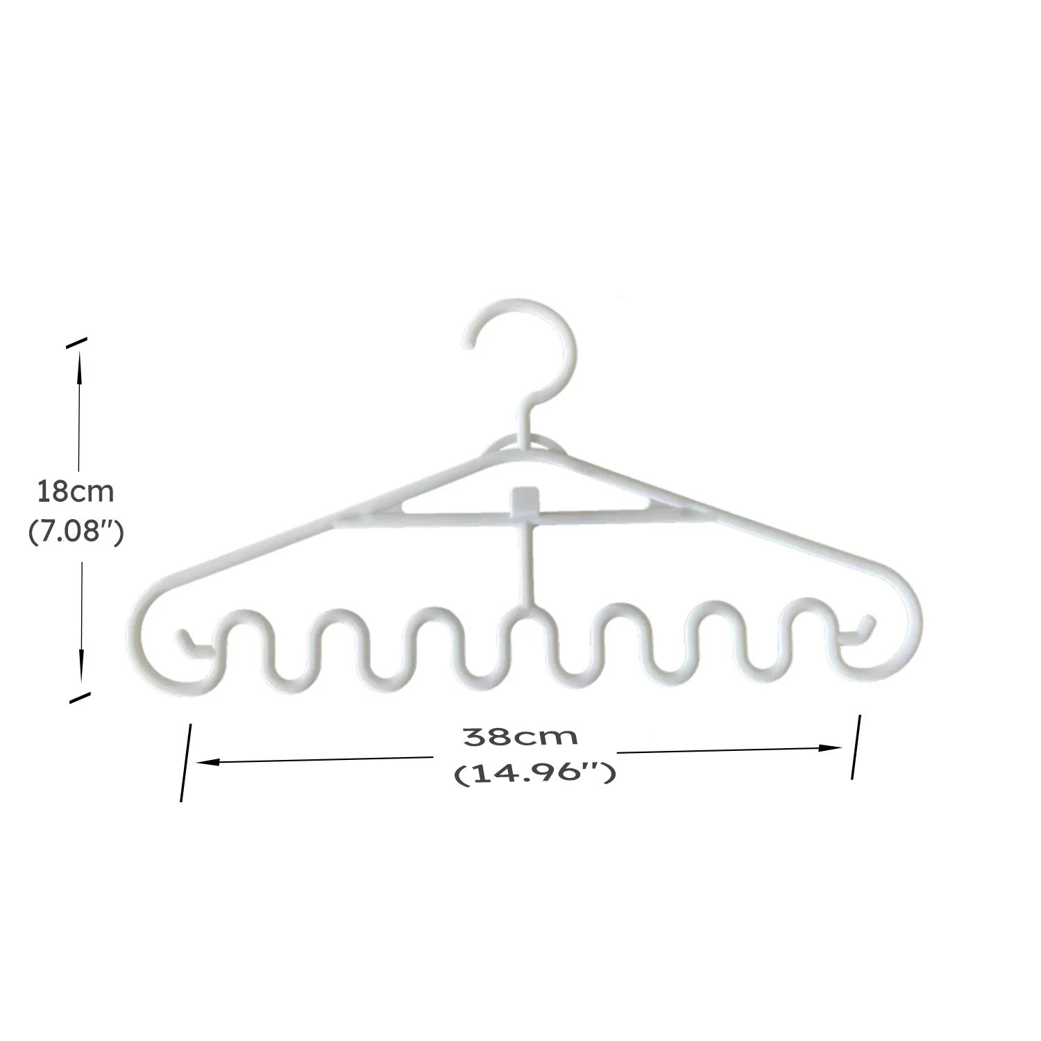 

3-pack Wave Hangers Non-Slip Plastic Multifunction Hanging Drying Rack for Ties Scarfs Clothes Bags