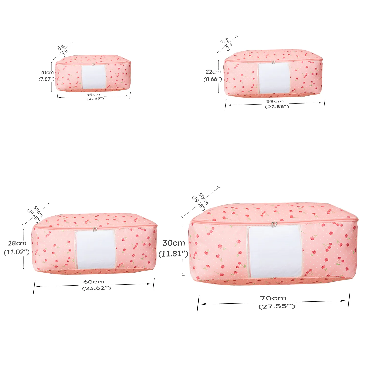 novo roupa portáteis saco de armazenamento fresco impresso saco de armazenamento zíper dobrar organizador do armário para travesseiro colcha cobertor colcha  image 1