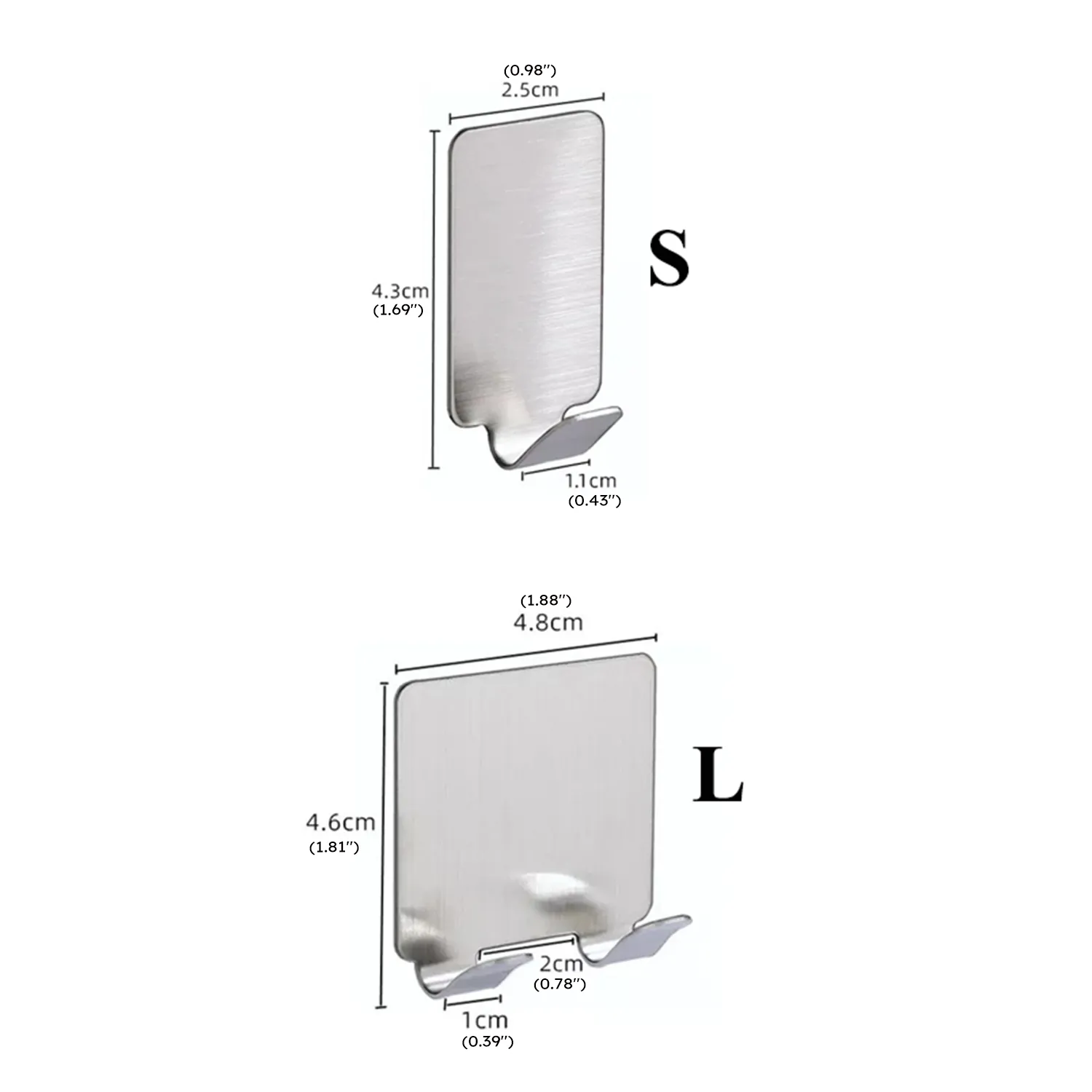 8-pack 304 Stainless Steel Hook Wall Hanger Waterproof Self Adhesive Heavy Load Rack Bathroom Accessories  big image 1