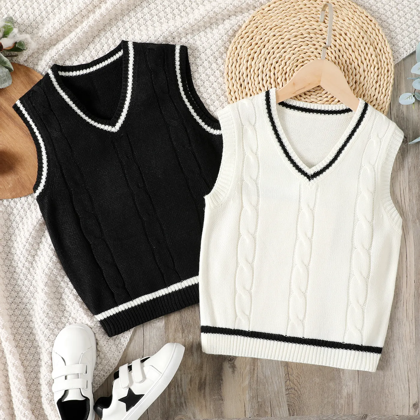 Kid Boy Cable Knit Tank Top 