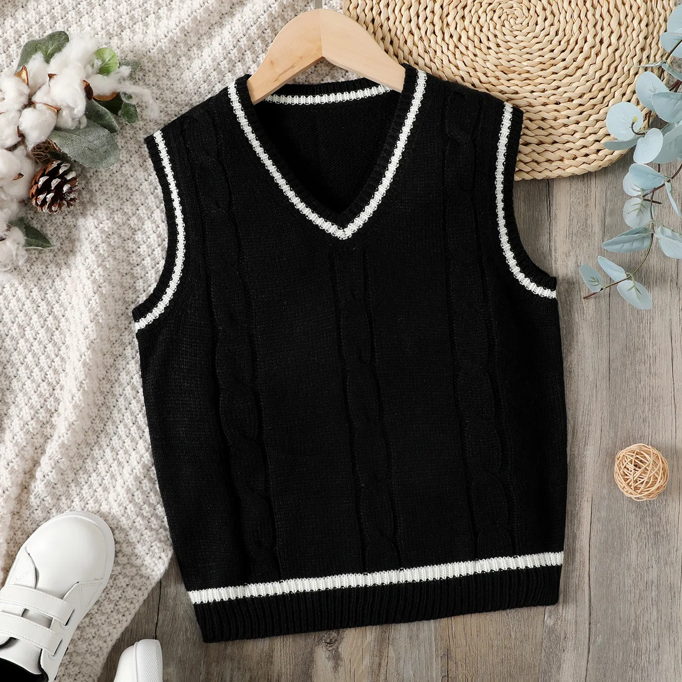 Kid Boy Cable Knit Tank Top