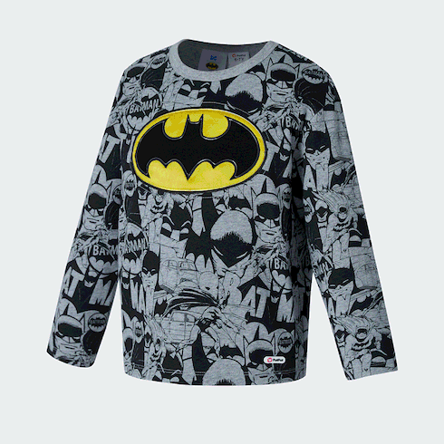 Go-Glow BATMAN Illuminating Grey Sweatshirt with Light Up Batman Pattern Including Controller (Battery Inside) Flecked Grey big image 3