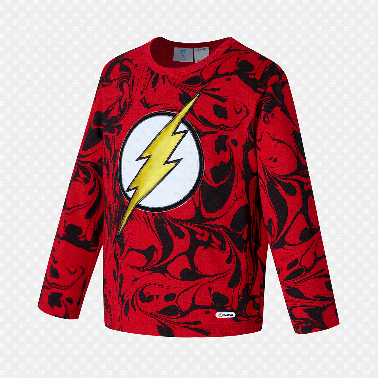 Go-Glow Leuchtend Rotes Sweatshirt mit Light Up The Flash-Muster rot big image 1