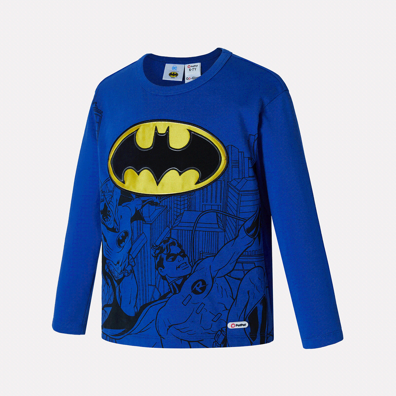 Go-Glow BATMAN Illuminating Blue Sweatshirt with Light Up Batman Pattern Including Controller (Battery Inside) Blue big image 1