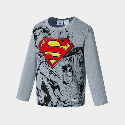 Go-Glow SUPERMAN Illuminating Grey Sweatshirt with Light Up Superman Pattern Including Controller (Battery Inside) Flecked Grey big image 3