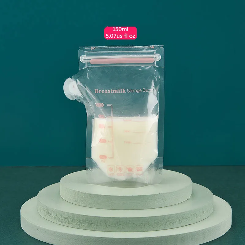 Paquet de 30 sacs de stockage de lait maternel de 100 ml / 150 ml / 250 ml Sac de conservation du lait maternel Sac autoportant pré-scellé de manière hygiénique bloc de couleur big image 1