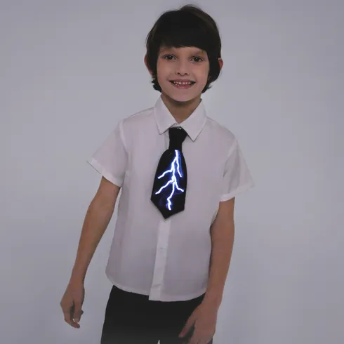 Go-Glow Light Up Lightning Bolt Shape Necktie Including Controller (Battery Inside) Black big image 4