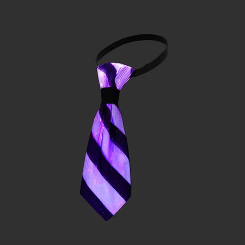 Go-Glow Light Up Stripe Mesh Necktie Including Controller (Battery Inside) Black/White big image 5