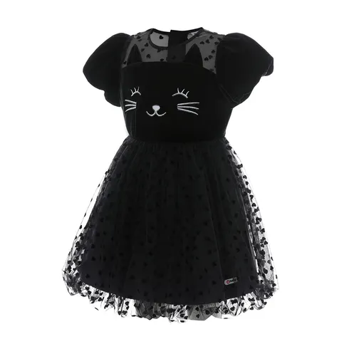 Go-Glow Illuminating Toddler Dress with Light Up Cat Pattern Including Controller (Battery Inside) Black big image 8
