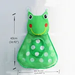 Bolsa de almacenamiento de juguetes de baño para baby shower, organizador de baño con red de pato pequeño y rana pequeña Verde