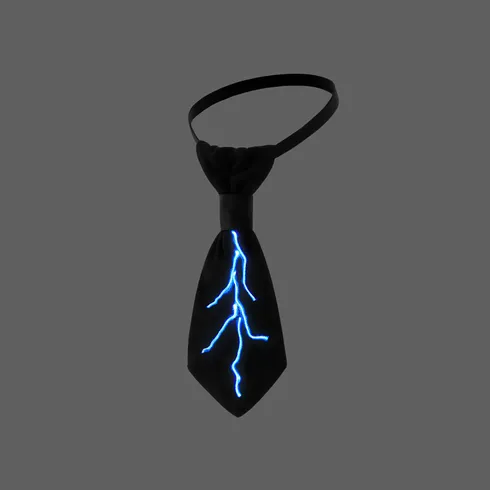Go-Glow Light Up Lightning Bolt Shape Necktie Including Controller (Battery Inside) Black big image 6