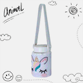 Go-Glow Light Up Bottle Bag Unicorn Embroidered Adjustable Cross-body Including Controller (Battery Inside) White image 2