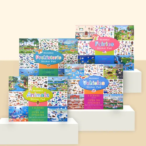 10pcs Children's Scene Sticker Book with Creative DIY and Enhanced Hands-On Ability