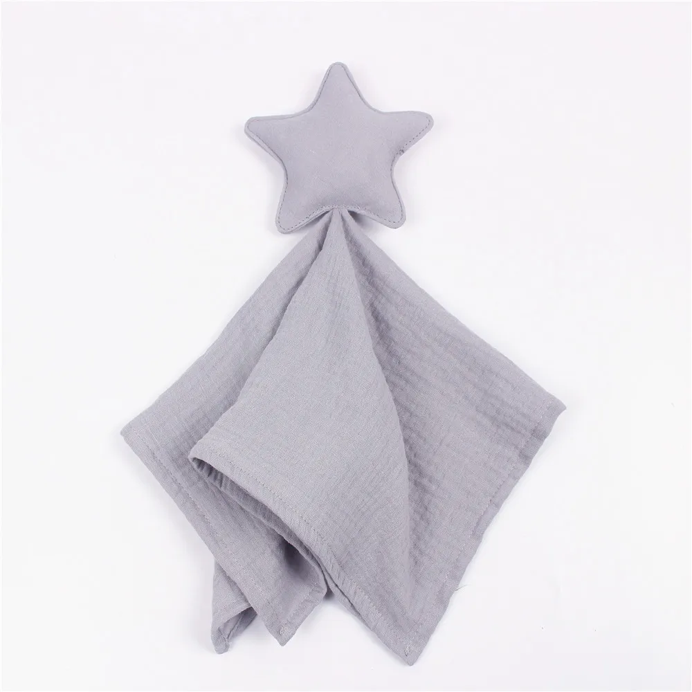 Cotton Crinkle Cloth Pacifier Towel for Baby Bluish Grey