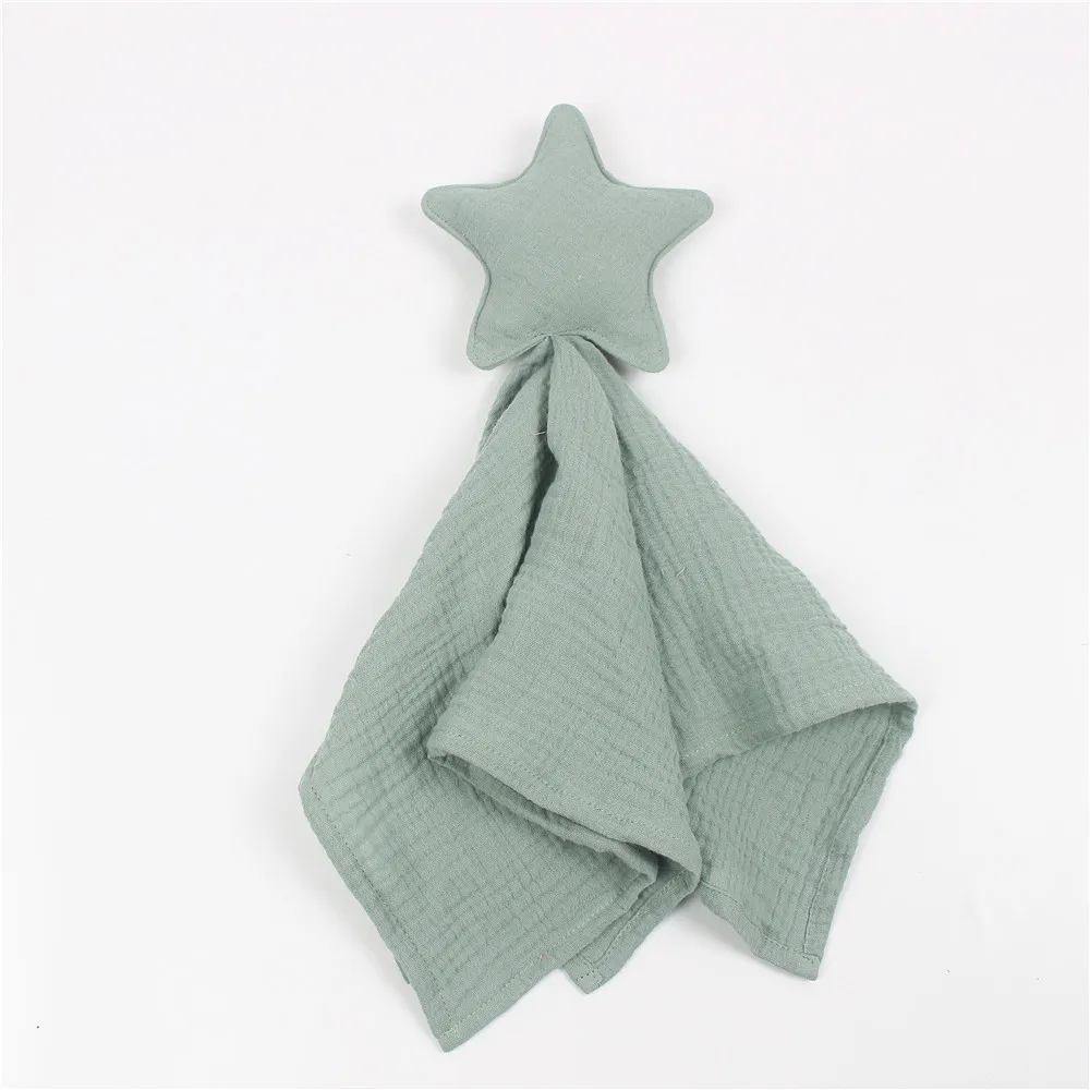 Cotton Crinkle Cloth Pacifier Towel for Baby Green
