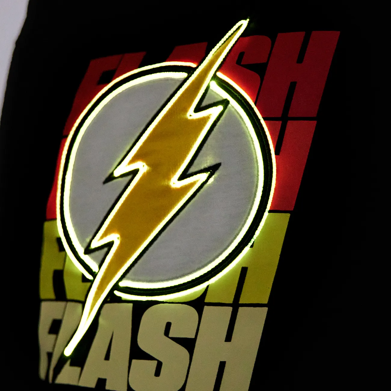 Go-Glow THE FLASH Illuminating Black Sweatshirt with Light Up The Flash Pattern Including Controller (Battery Inside) Black big image 1