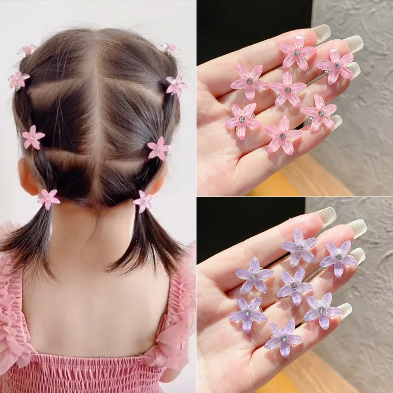 10-PACK Toddler / Kid Clip à cheveux en forme de fleur pour fille Rose big image 1