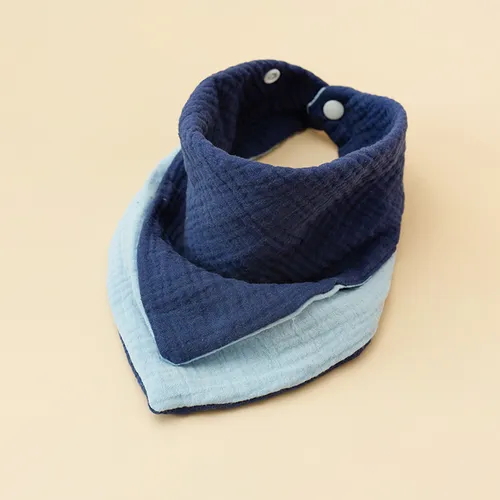 Cotton Dual-colored Triangle Baby Bibs for Boys