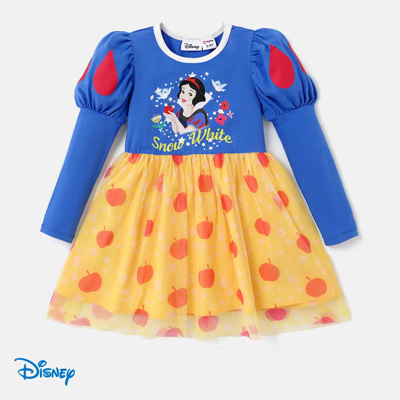 Disney Princess 萬聖節 小童 女 泡泡袖 甜美 連衣裙