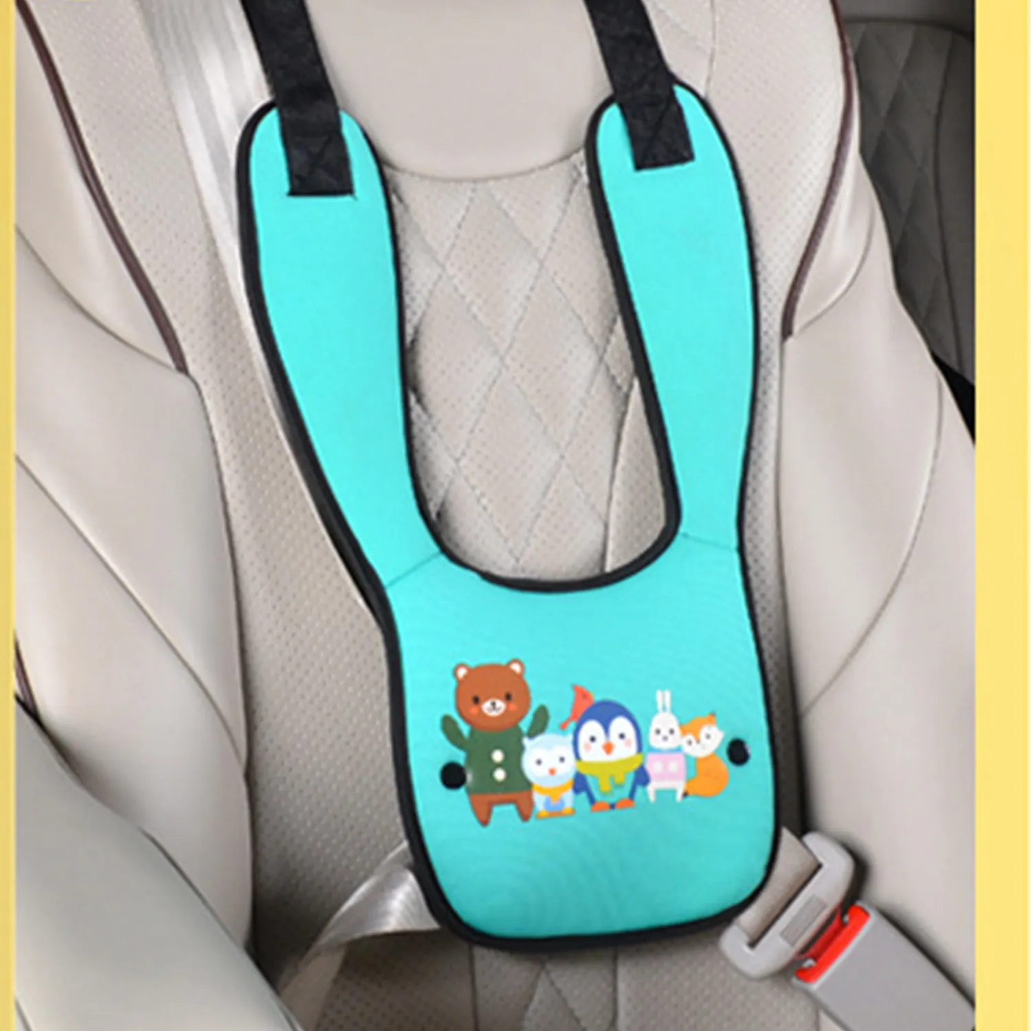 Child Safety Belt Adjuster - Convenient and Protective Car Seat Accessory for Children Light Blue big image 1