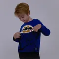 Go-Glow BATMAN Illuminating Blue Sweatshirt with Light Up Batman Pattern Including Controller (Battery Inside) Blue image 5